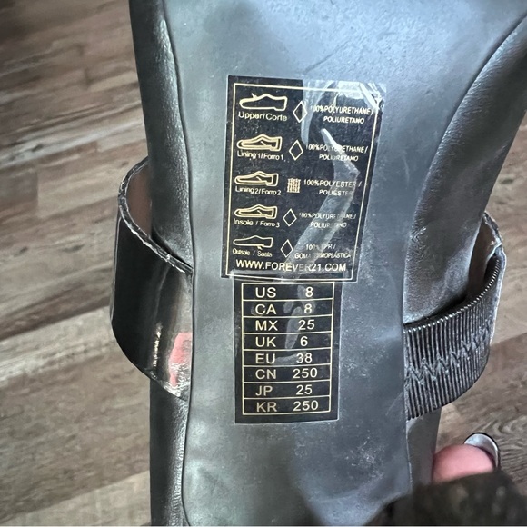 Black Stiletto Pointy Toe Heels with Patent Leather Mary Jane Strap - Picture 8 of 11